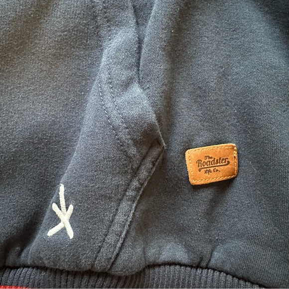 Navy Crewneck Sweater with Red and White Accents - Picture 3 of 6